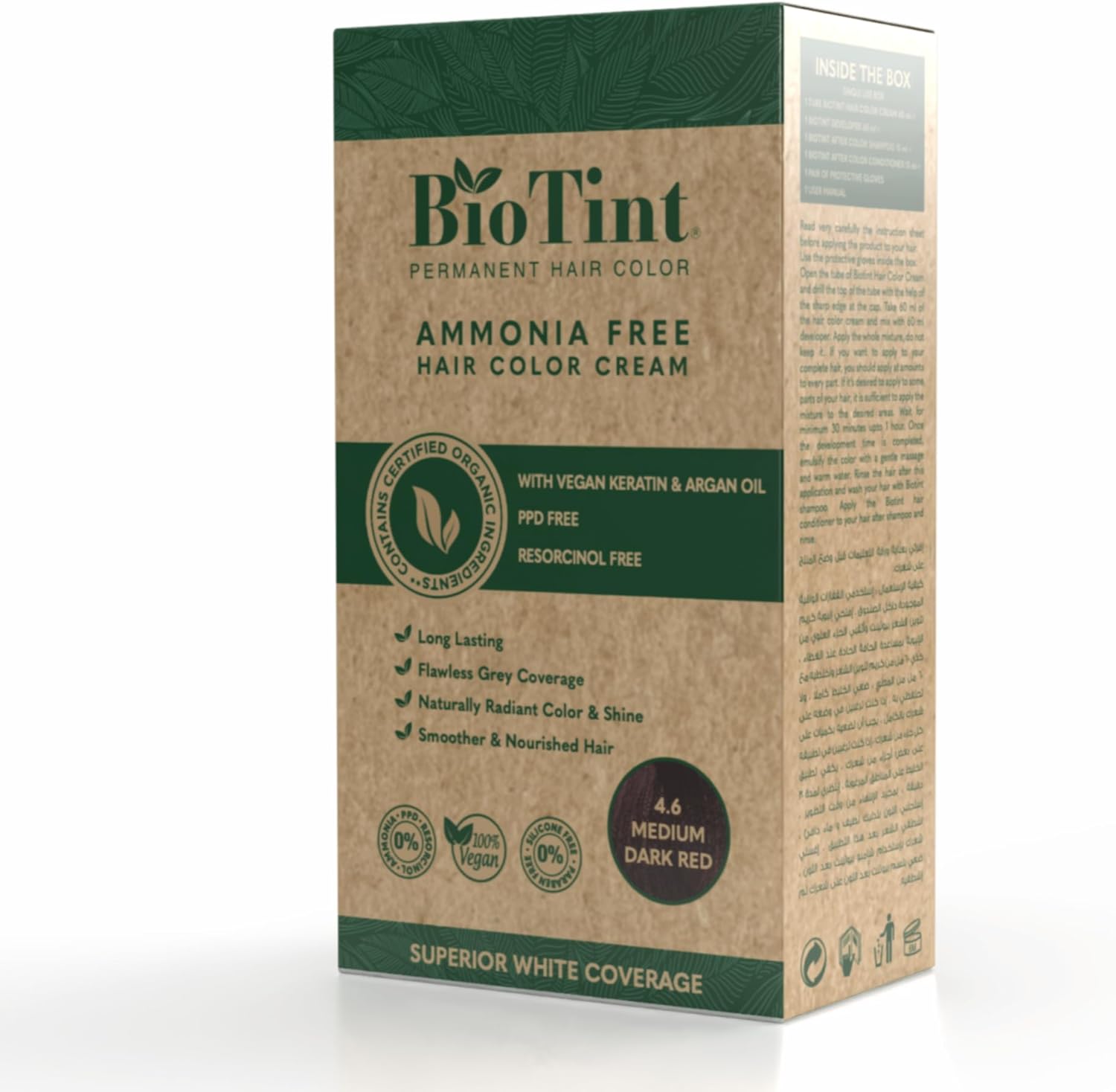 Biotint Permanent Hair Color 4.6 Medium Dark Red 1'S 191108