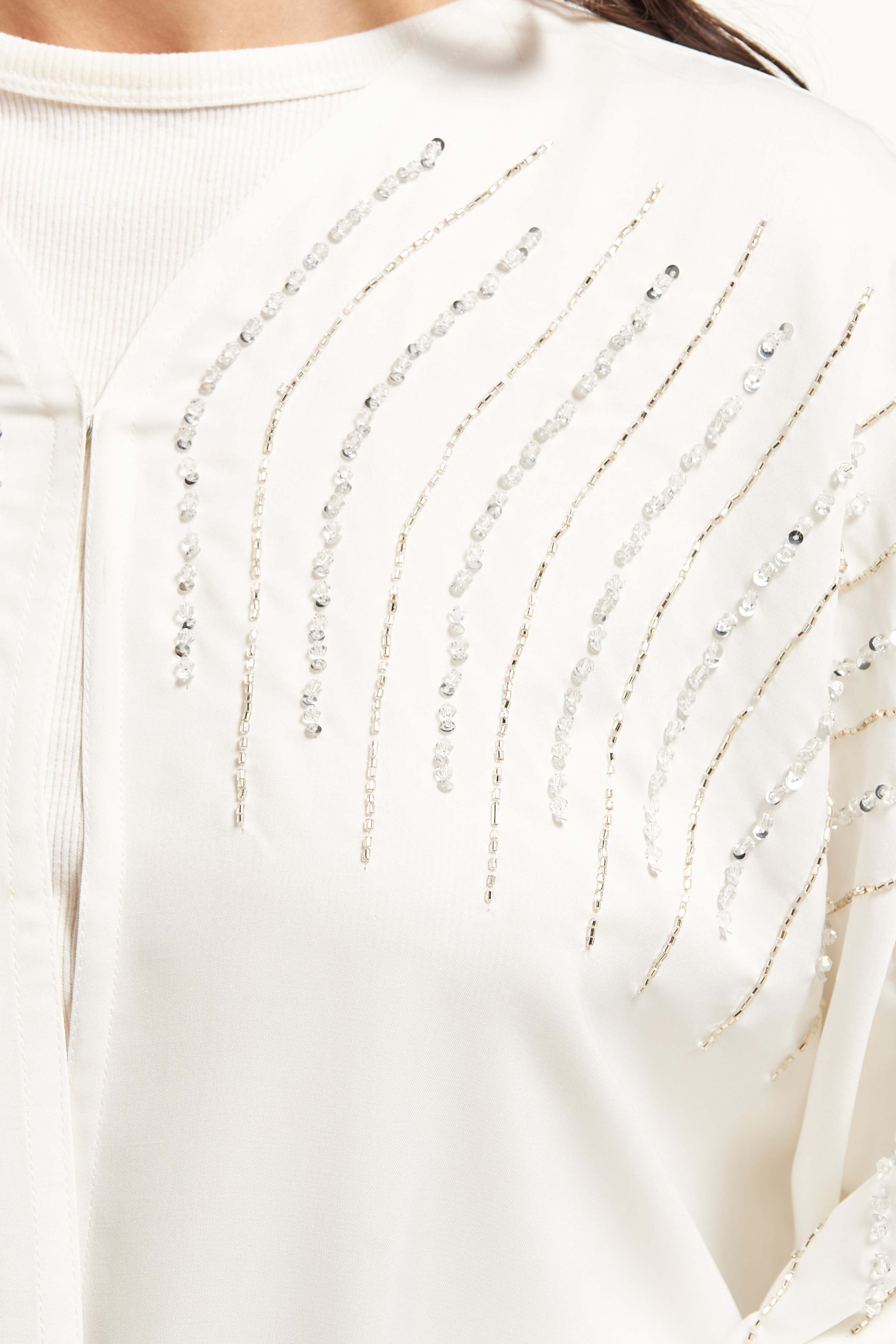 MOiSTREET Embellished Abaya with Sheila