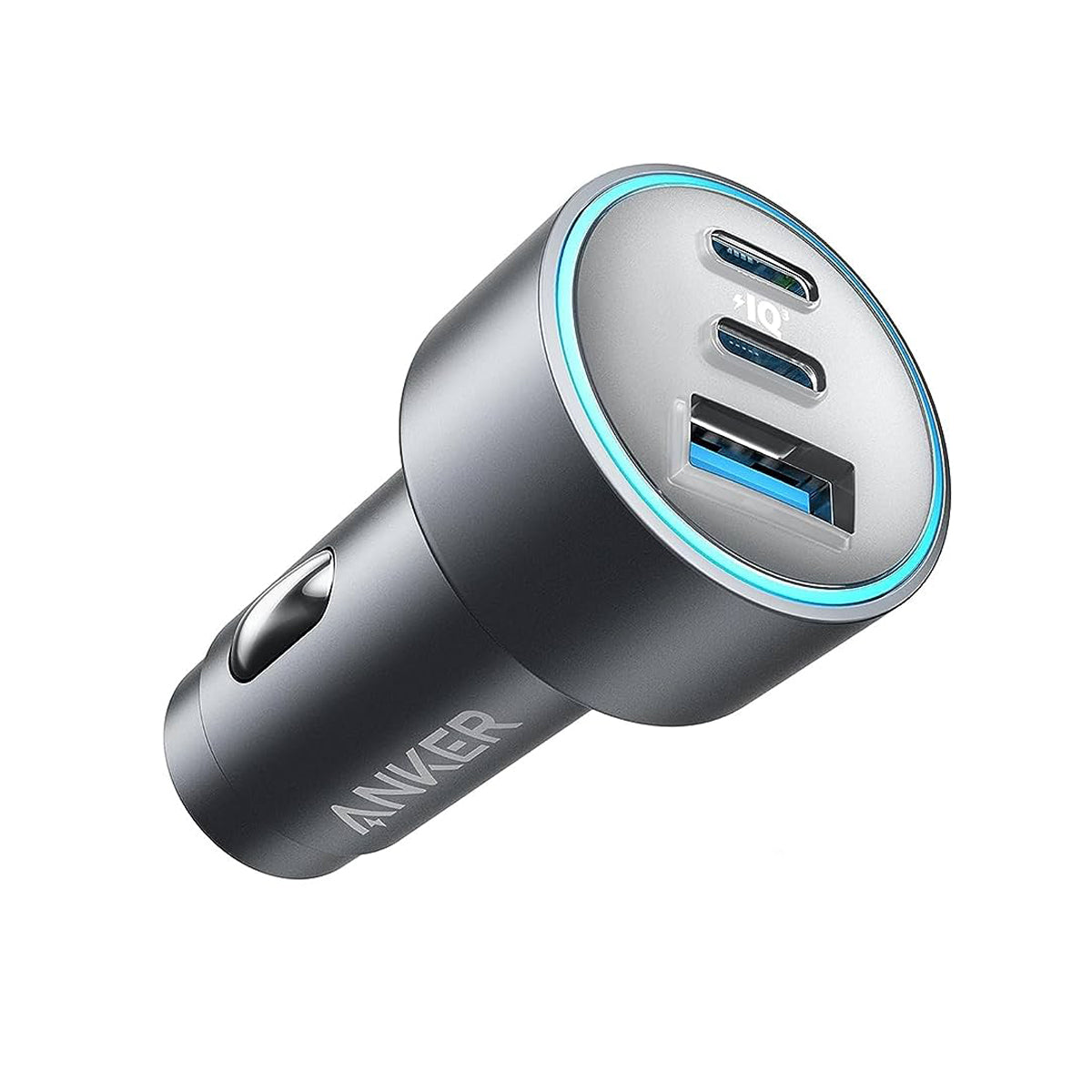 Anker 535 PowerDrive 67W 2 USB-C And 1 USB-A Ports Car Charger, Silver