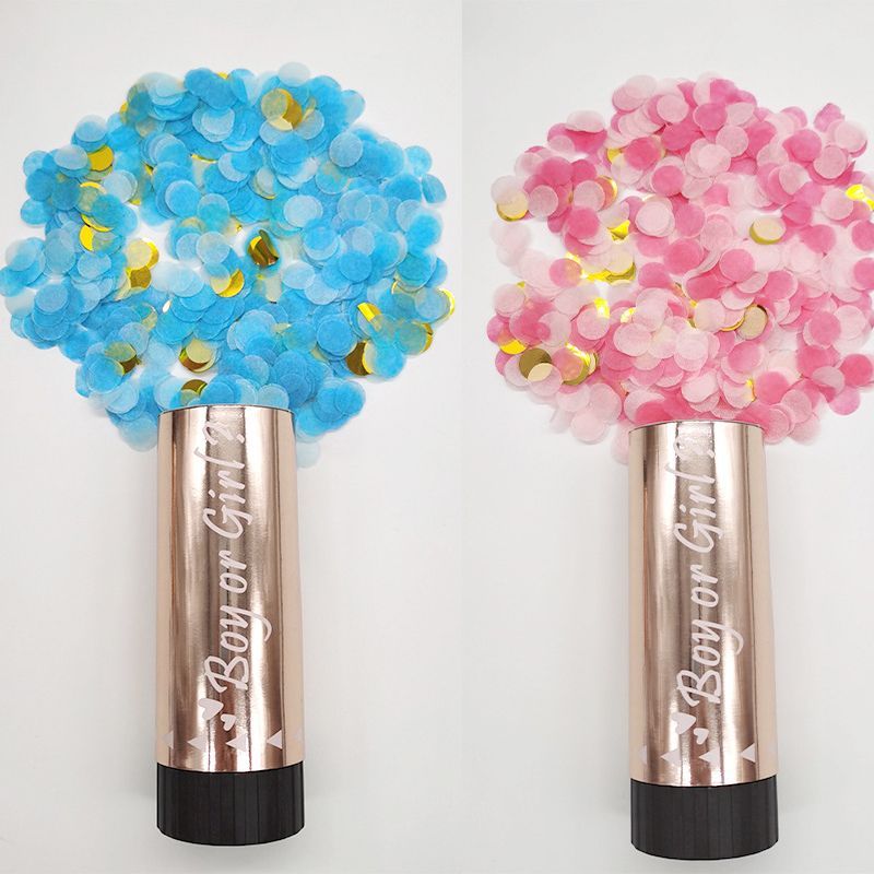 4pcs Gender Reveal Confetti Poppers Gender Reveal Cannons Baby Party Decorations