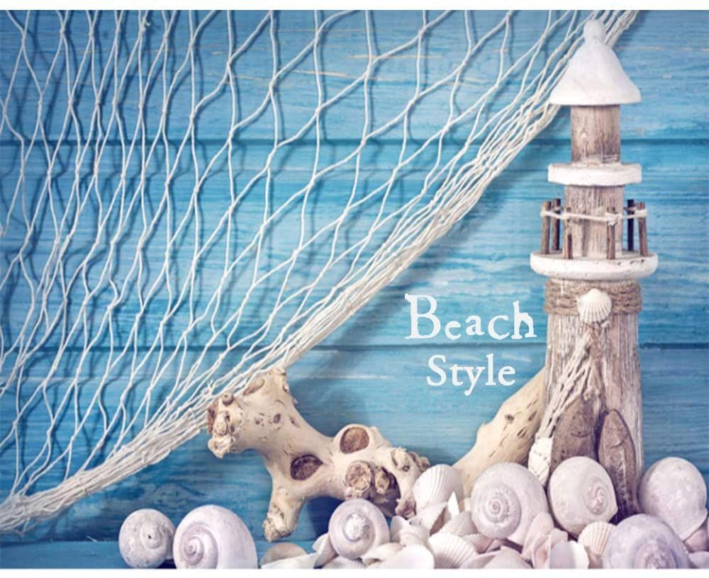 Natural Fishing Net With Seashells Wall Hanging Decor Beach Themed Party Decoration