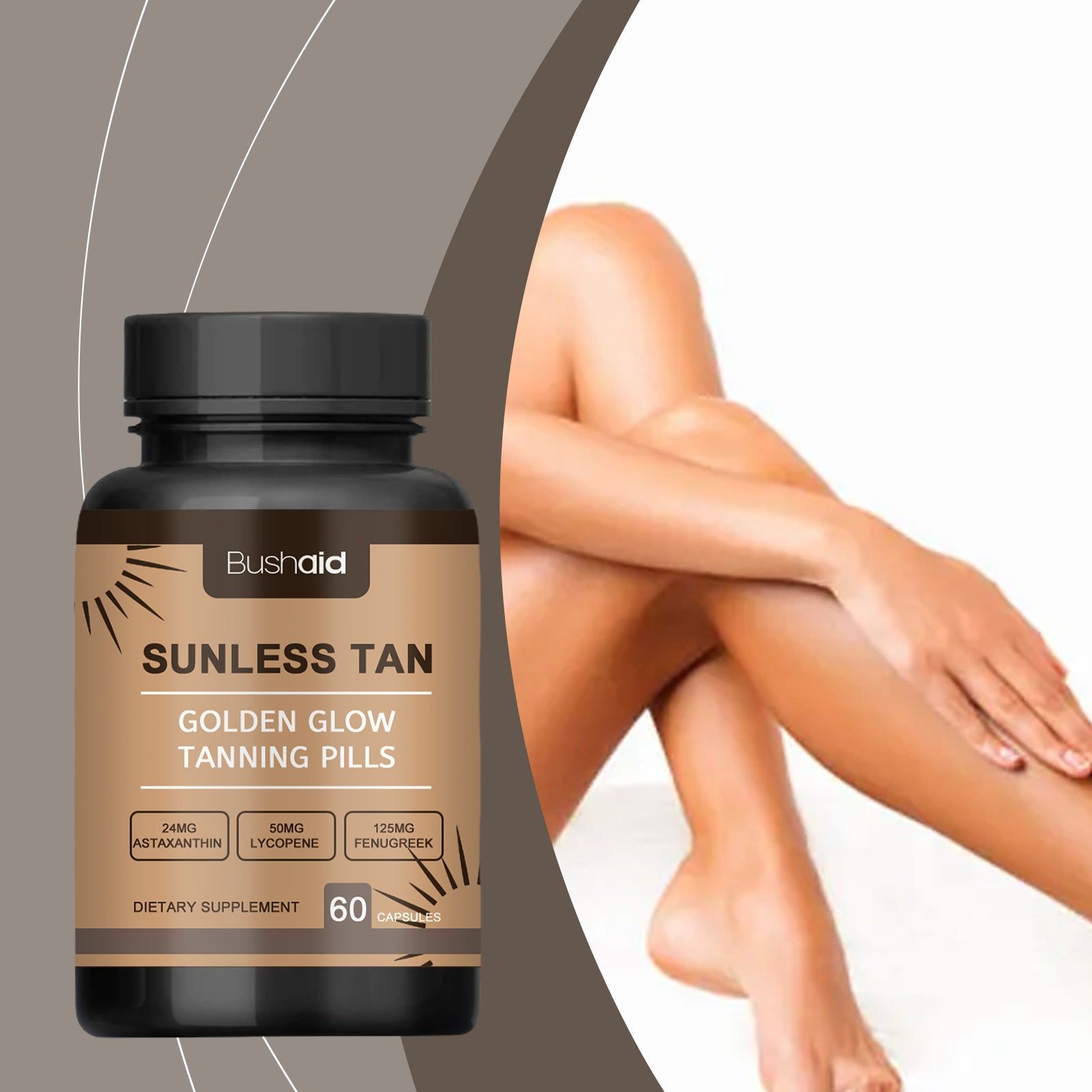 Achieve Perfect Tan with BushAid Meihei Capsules, Body Care, Skin Resistance, Easy Daily Use ,60pcs