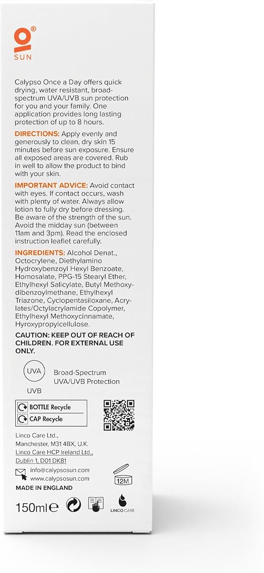 Calypso once a day spf50+ lotion 150ml