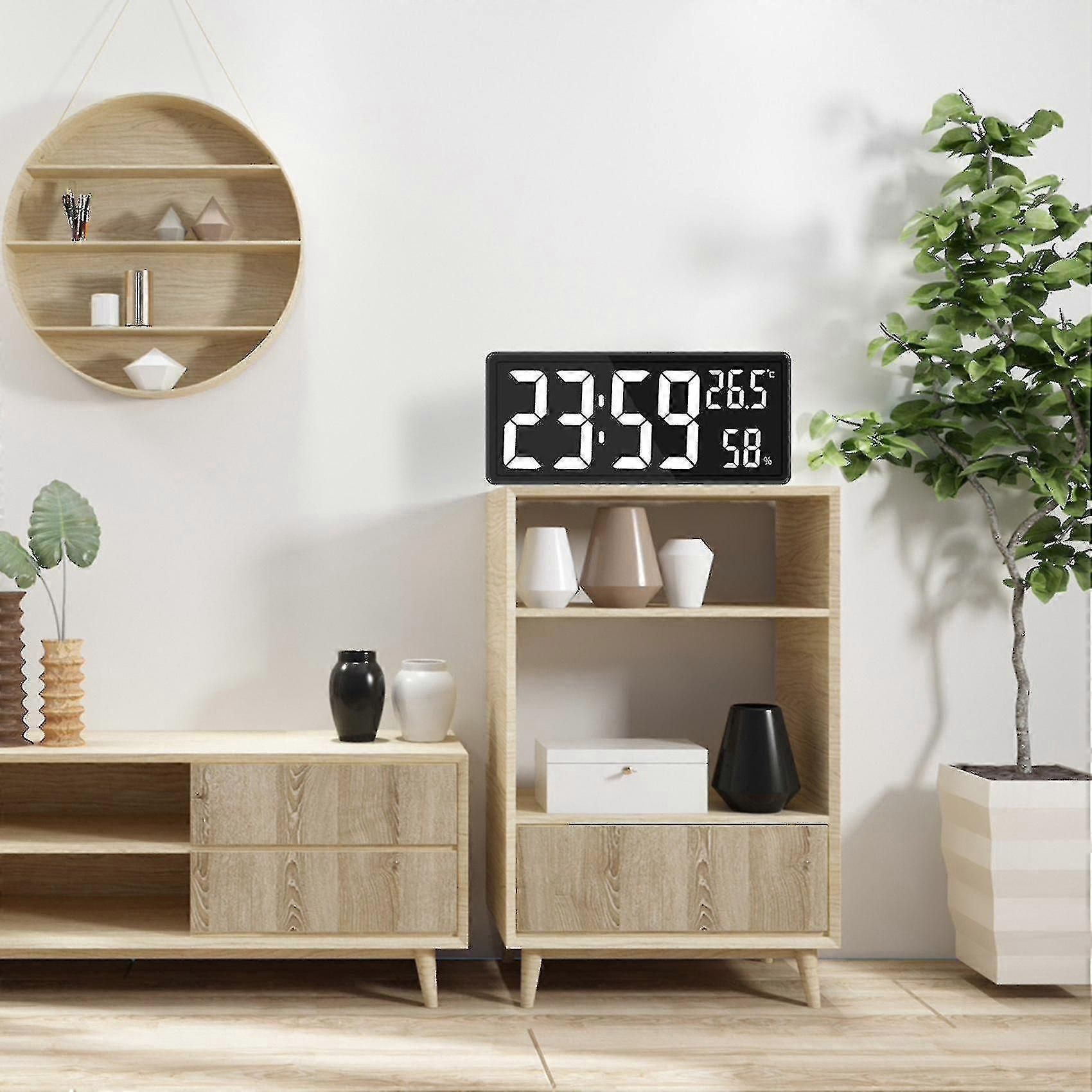 Compatible Withled Digital Wall Clock, Large Digits Display,indoor Office White zxin
