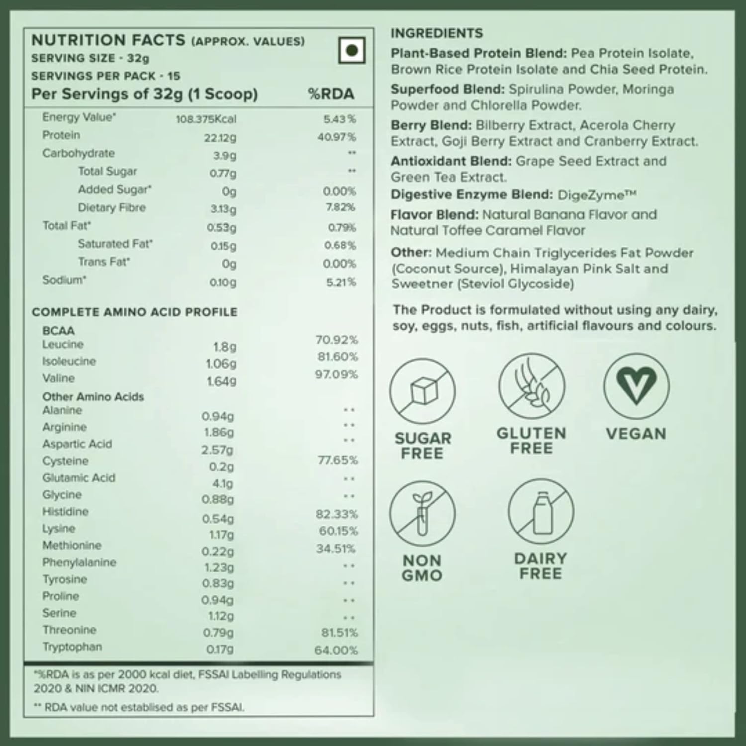 Wellbeing Nutrition Organic Vegan Plant Protein Isolate Powder British Banoffee Pie -500gm