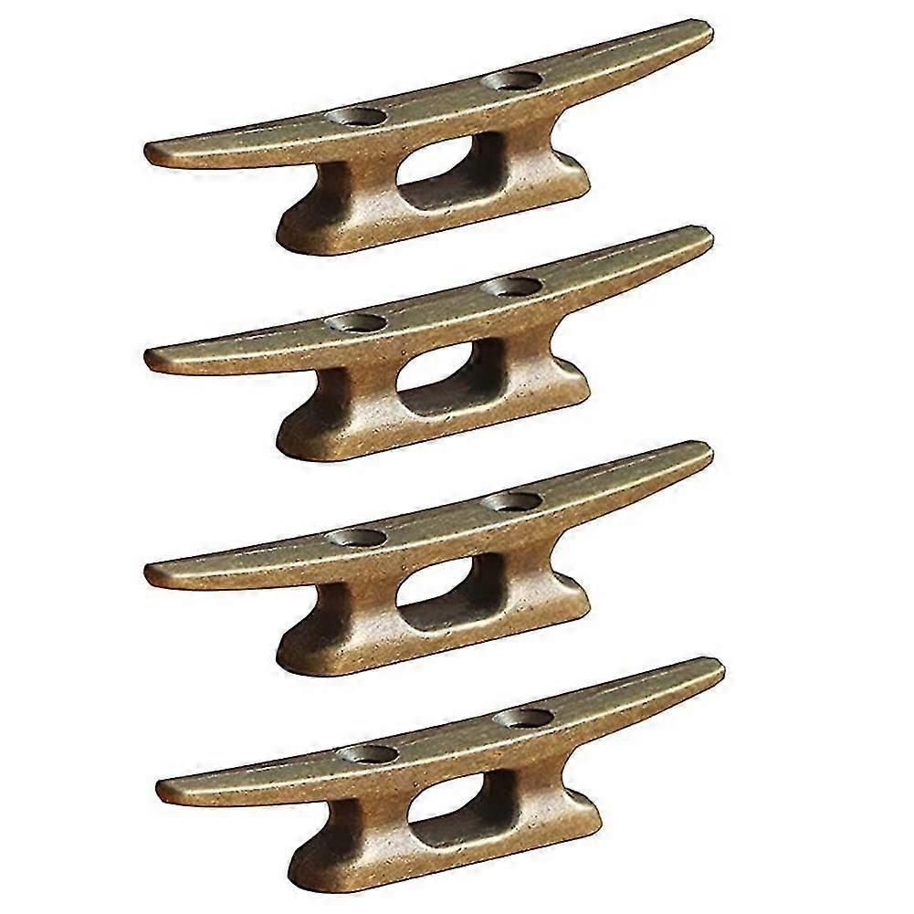 Boat Dock Cleat 4 Inch For Mooring Boat Bronze Host Cast Iron Suitable For Nautical Beach Lake Maritime Decor,4pcs