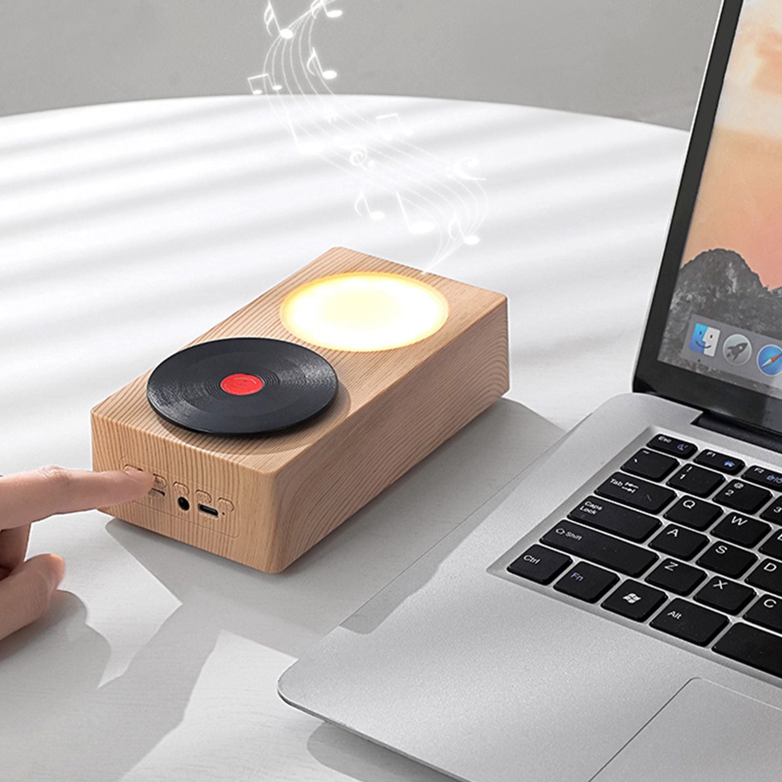 Bluetooth Speaker Retro Record Player Wireless Night Light Creative Gift