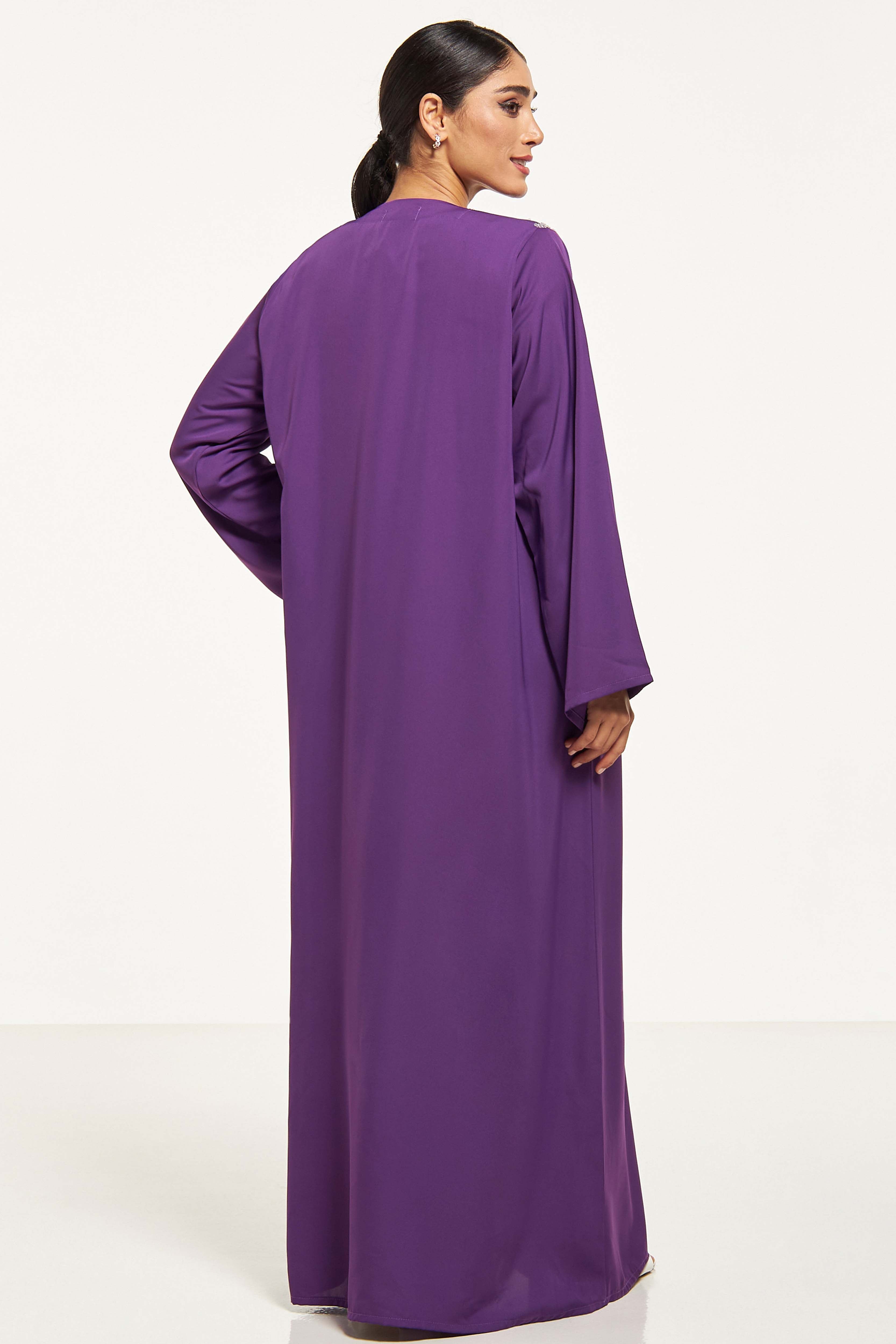 MOiSTREET Embellished Abaya with Sheila