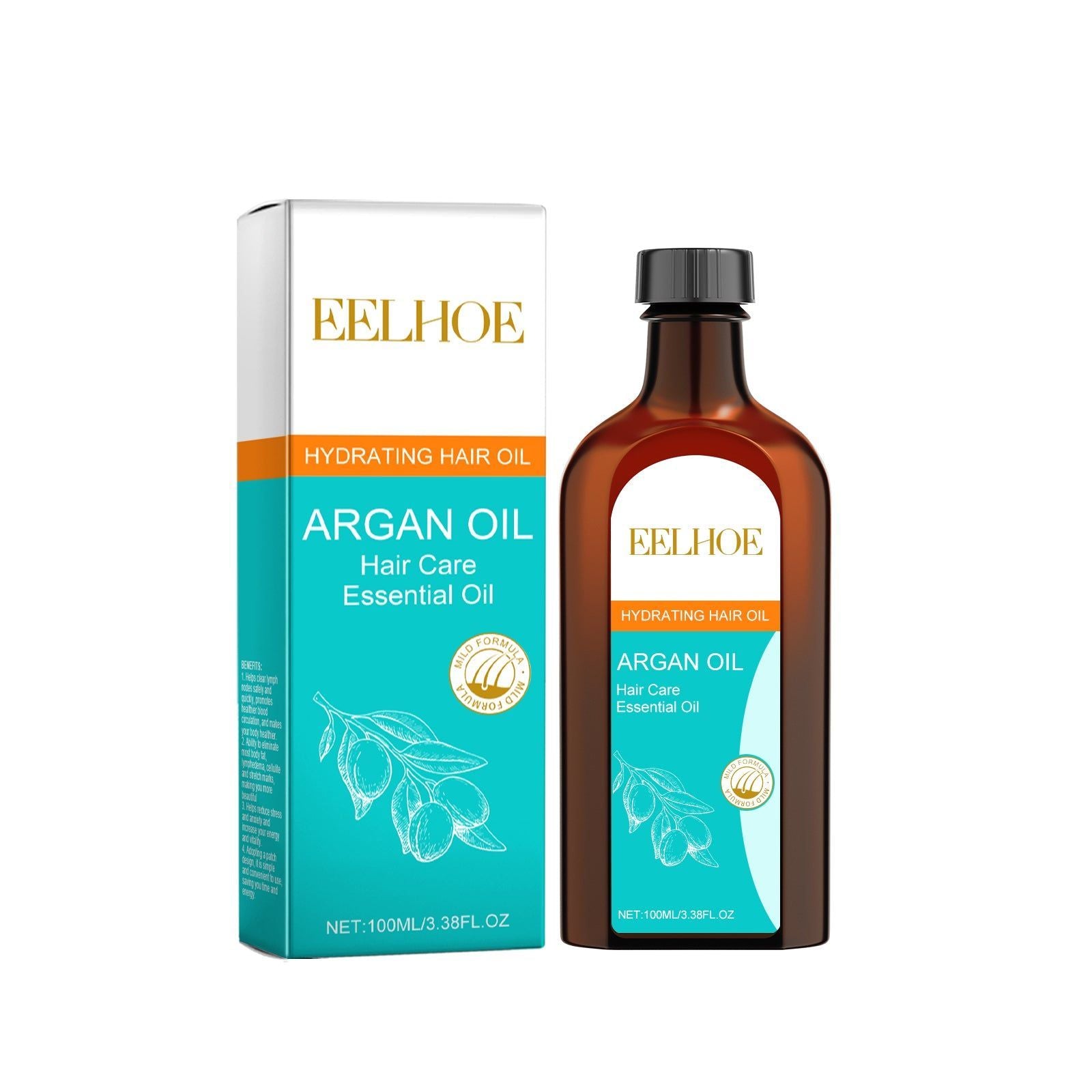 Argan Oil Hair Care Essential Oil for Hydrating, Smoothing, Glossy, Long-Lasting Hair ,100ml