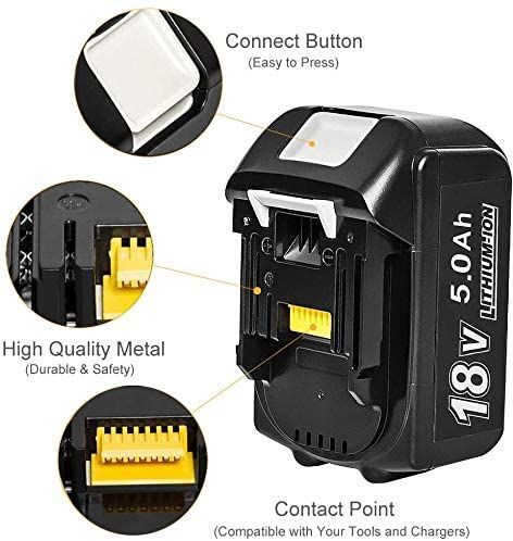 2 Pack 18V 4.0Ah 5.0 Ah 6.0 Ah Replacement Battery For BL1830 BL1850B BL1840 BL1860