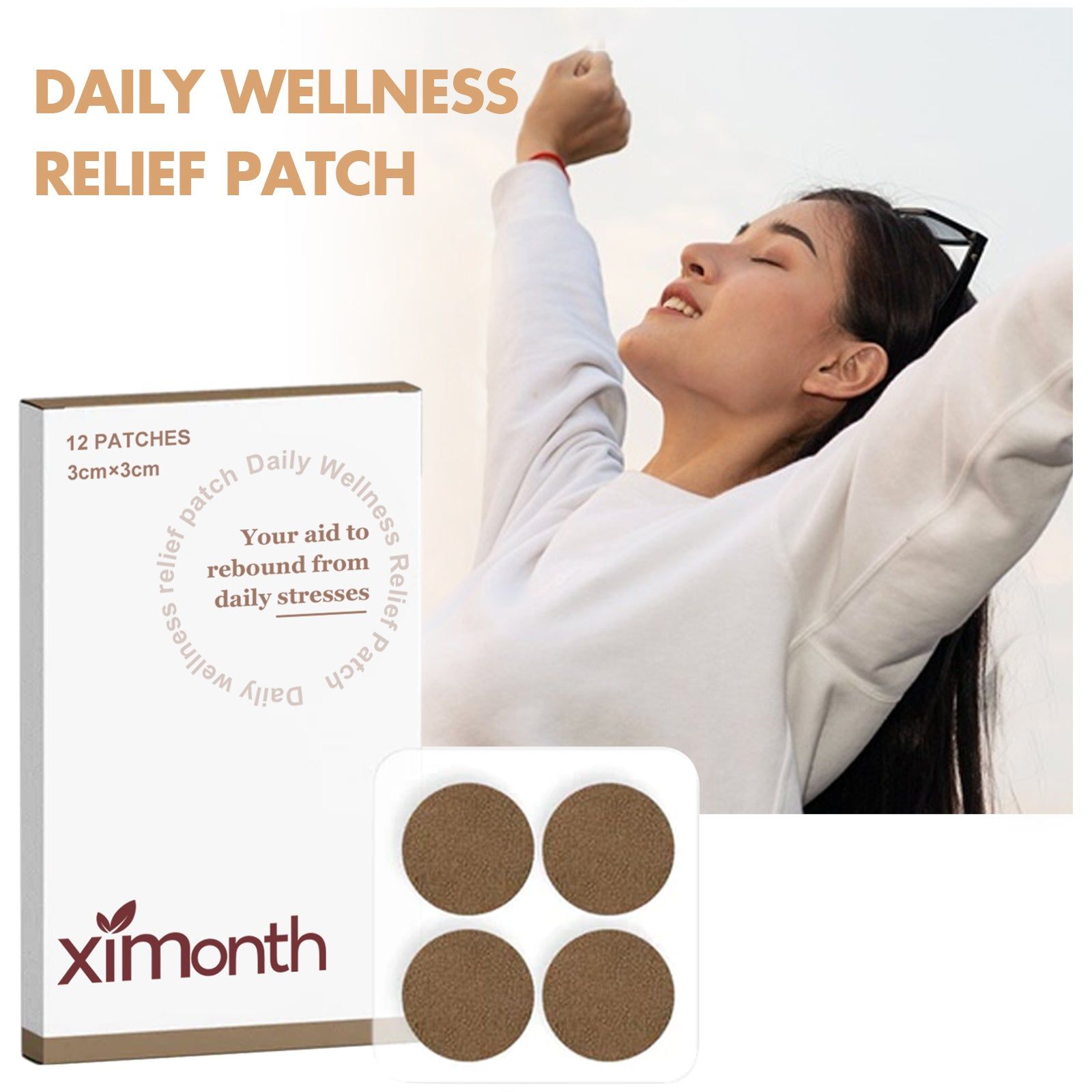 Body Care Patch Relieves Stress, Dizziness, Headache, Fatigue, Relaxation ,12pcs