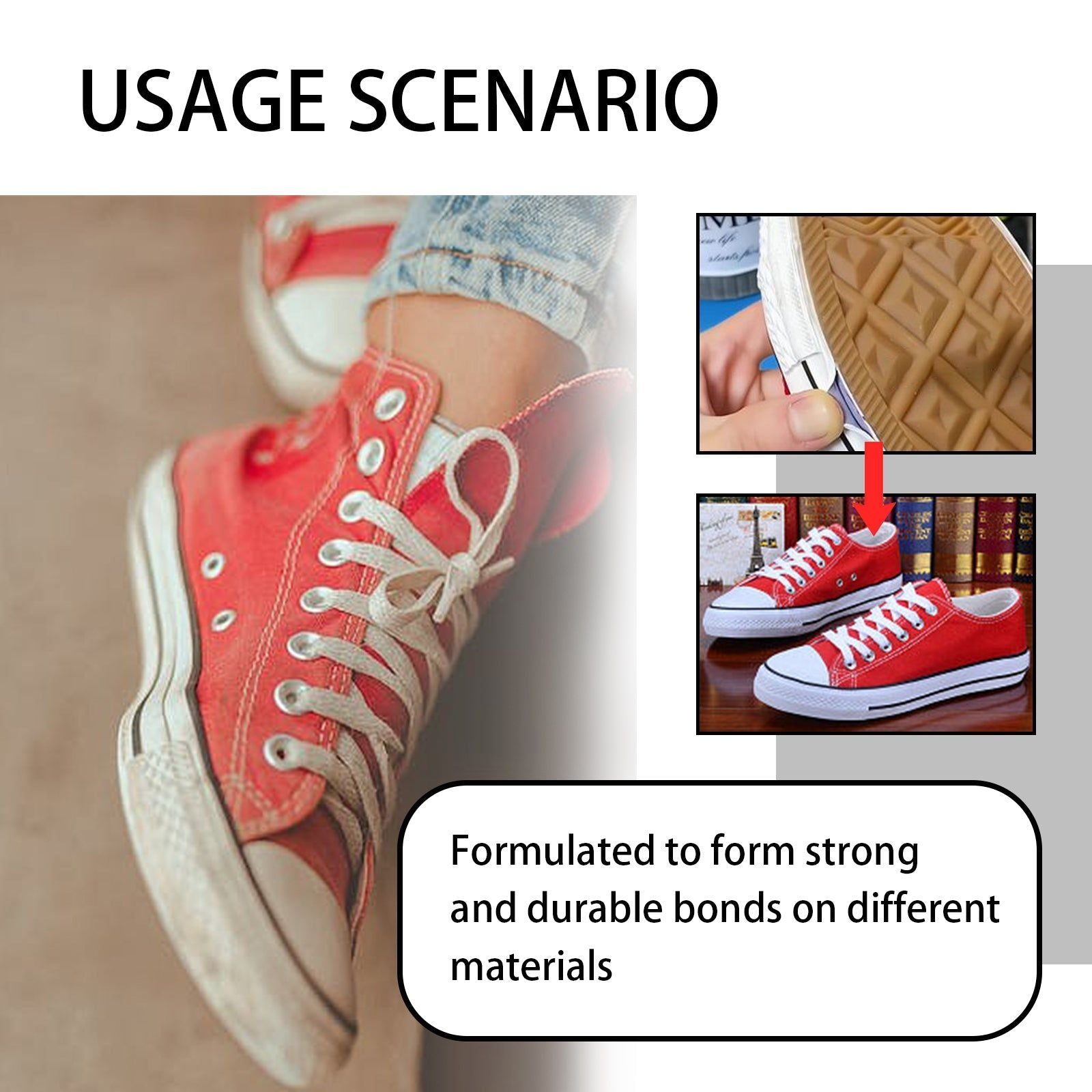 Shoe Glue, Quick Dry Waterproof Adhesive for Sneakers, Leather, Canvas, Repair ,50ml