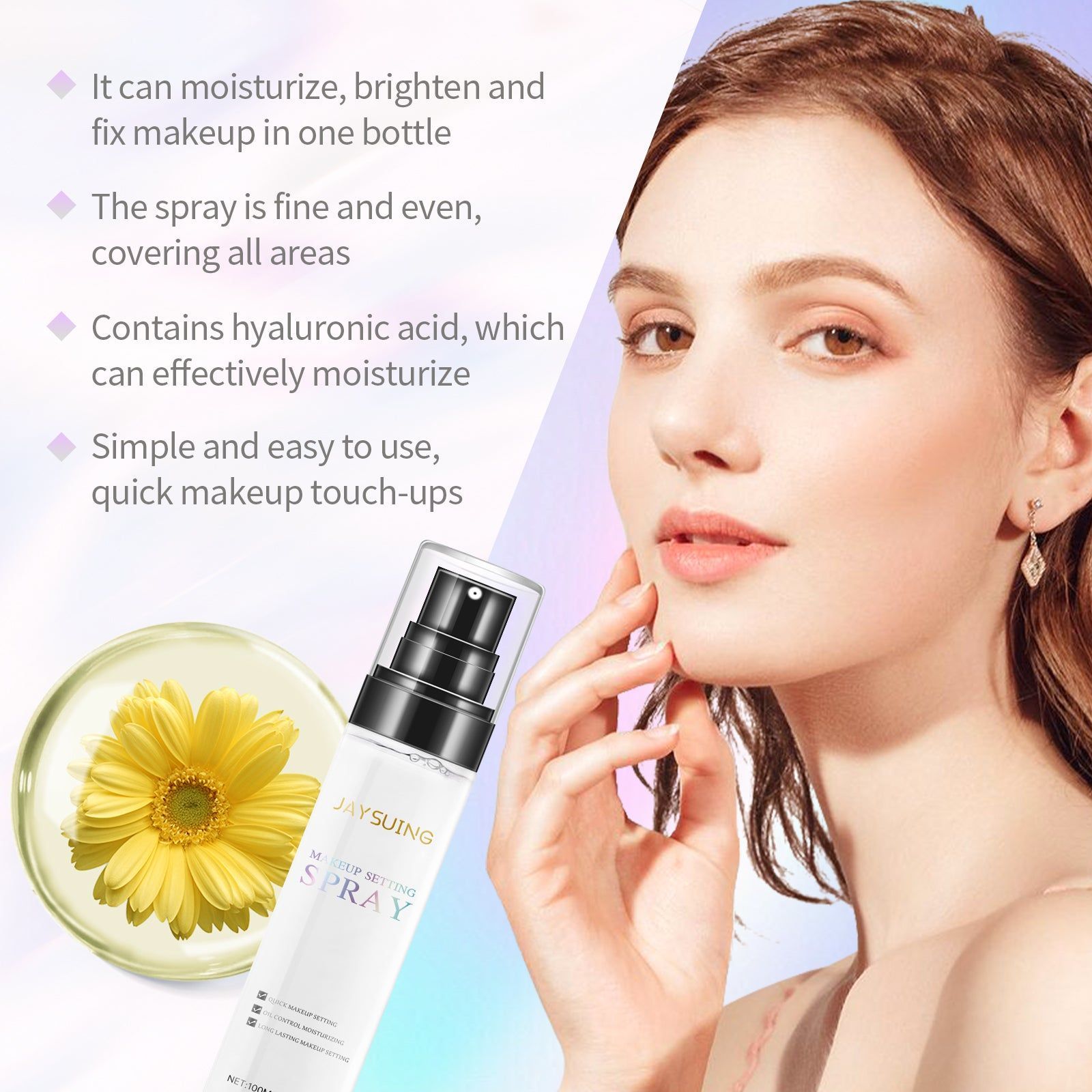 Makeup Setting Spray, Hydrating, Long-Lasting, Glow, Skin Moisturizer ,100ml