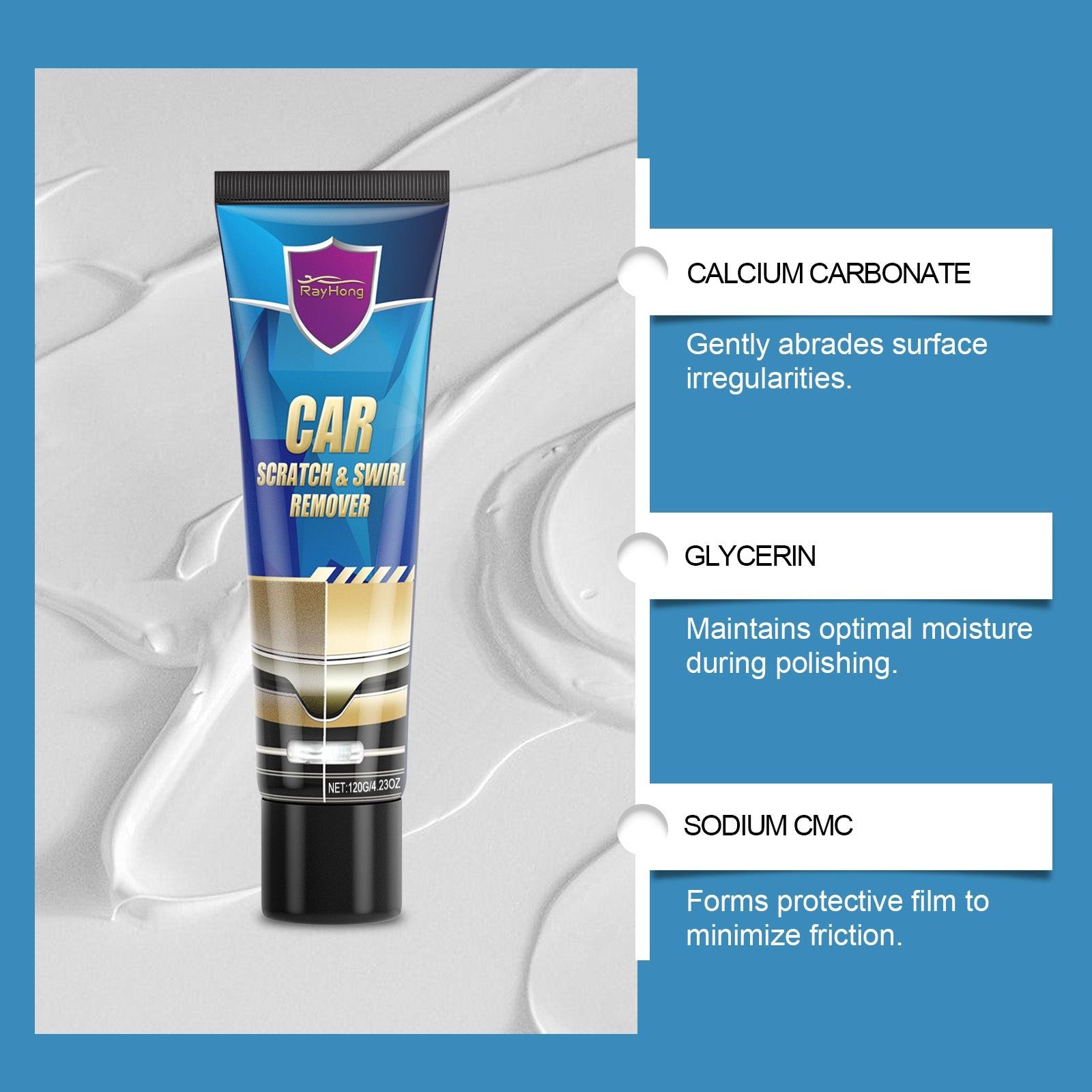 Car Scratch Repair Cream, Fix Scratches, Swirls, Paint Touch Up, Easy Car Care ,120ml