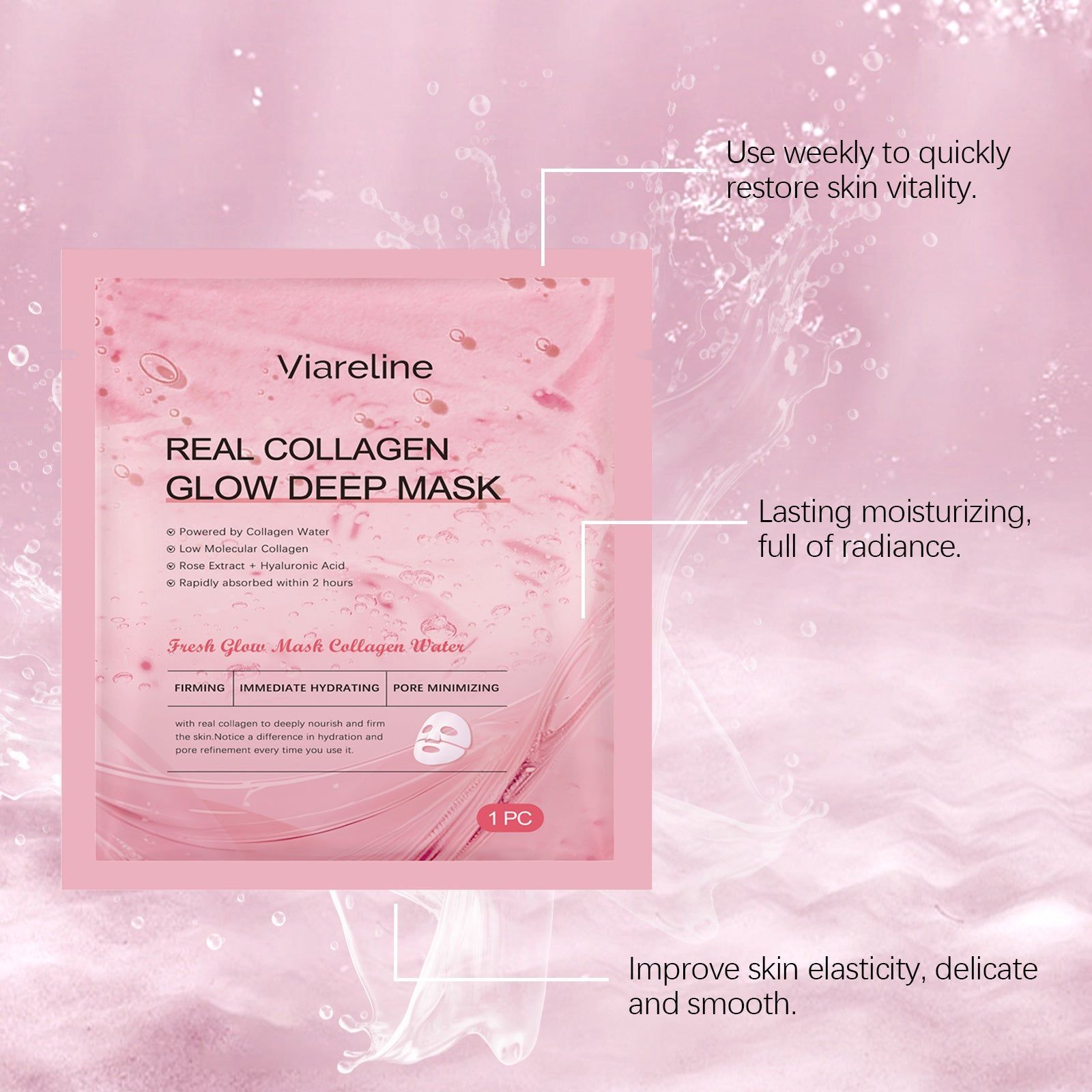 Collagen Moisturizing Mask, Hydrating, Lifting, Deep Nourishment, Glow ,1pcs