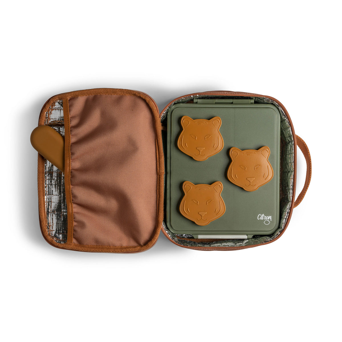 Citron-Insulated Square Lunchbag-Caramel