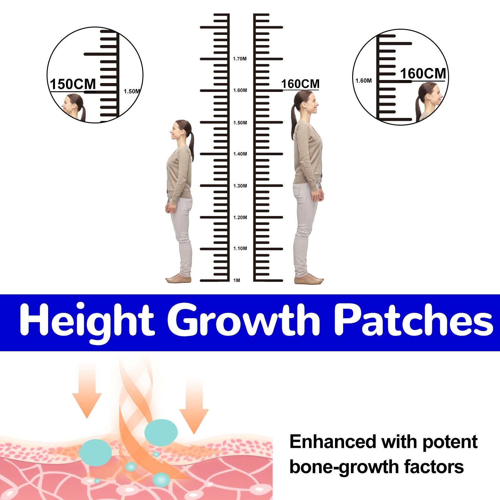 Boost Height Naturally with Acupoint Stimulation Foot Patches, Promote Bone Growth, Easy to Use ,16pcs