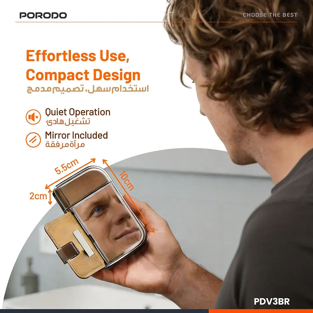 Porodo Clavis Multi-Functional Shaver Kit with Built-In Trimmer & Mirror