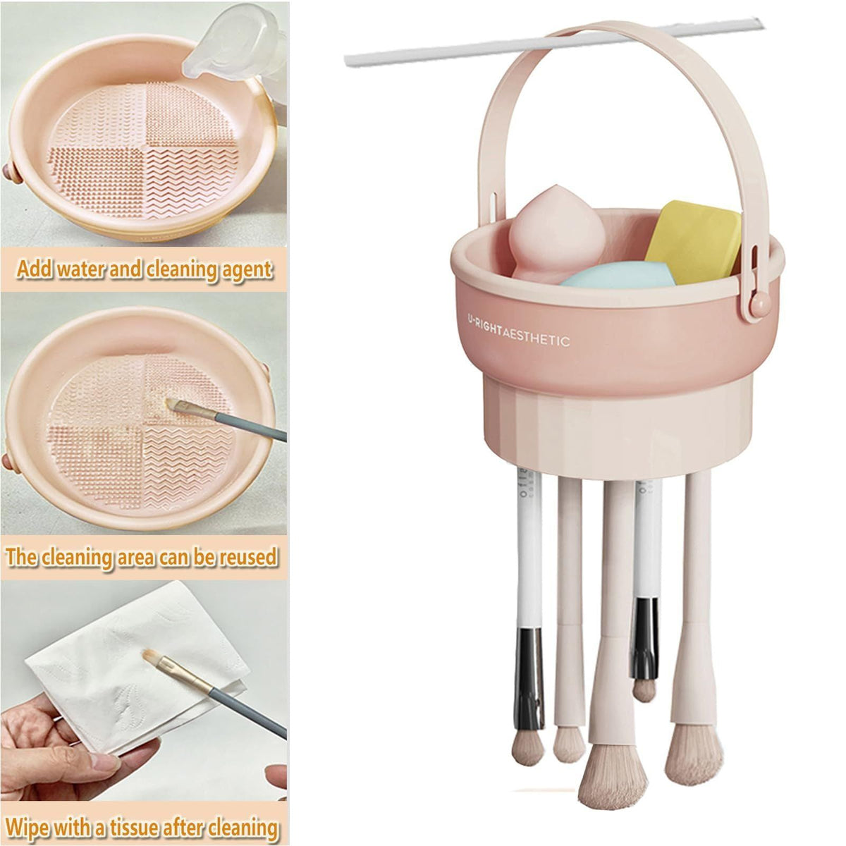 Makeup Brush Cleaning Mat Hanging Drying Rack Makeup Brush Cleaning Pad