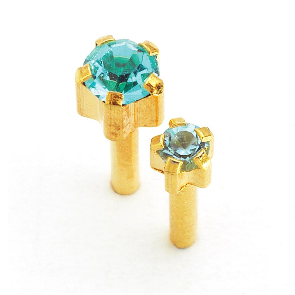 Caflon Singles Clawset, Aquamarine Gold Plated Earring