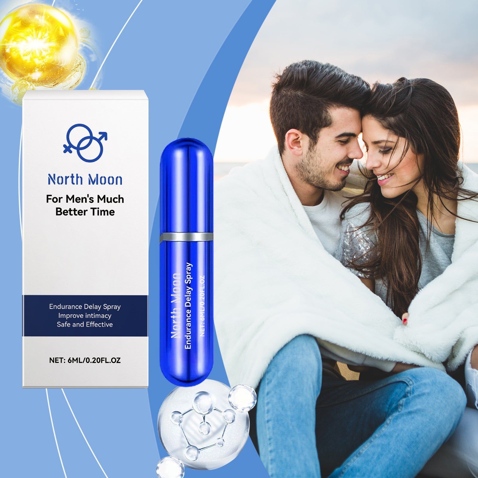 Body Care Spray, Rejuvenating Male Body Spray, Enhance Intimacy, Moisturizing, Long-lasting, Gentle Formula ,6ml
