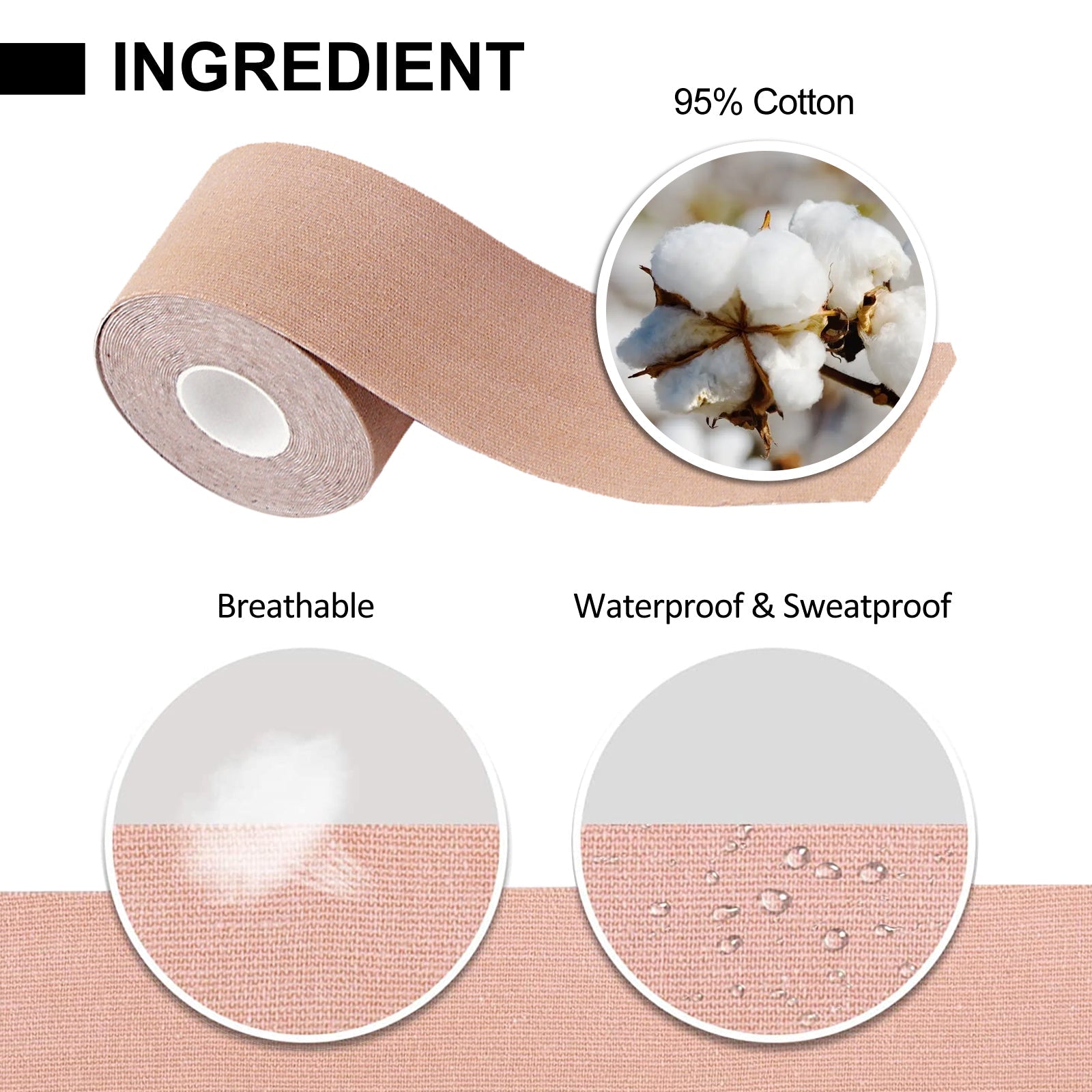 Boob Tape, Chest Lift, Anti-Sagging, Waterproof, Easy to Use, Seamless Support ,1pcs