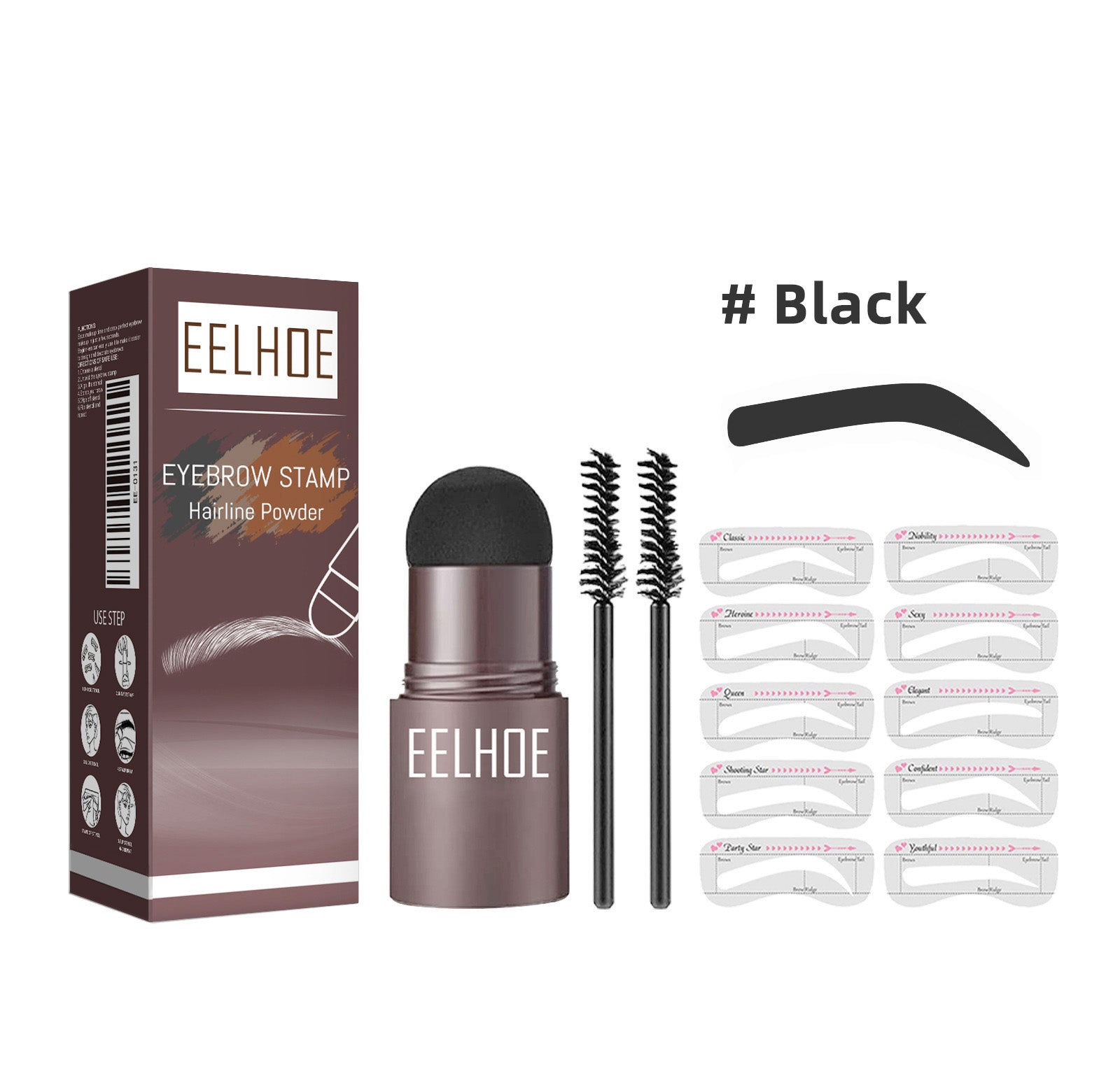 Brow Print Mold, Waterproof Eyebrow Powder, Easy Eyebrow Filling, Natural Look ,1set