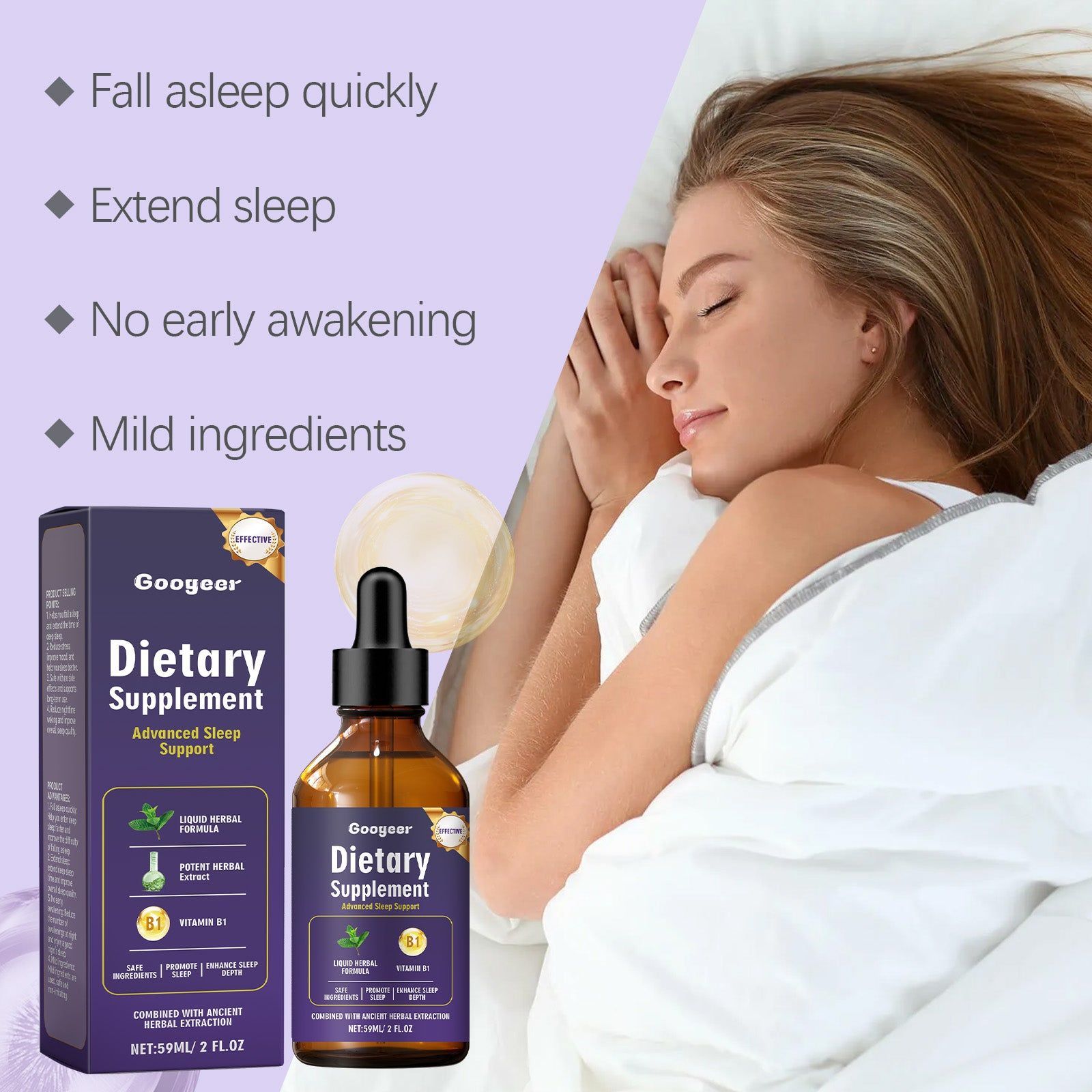 Body Care Supplement, Deep Sleep Support, Natural Herbal Relaxation, Nervous System Boost ,59ml