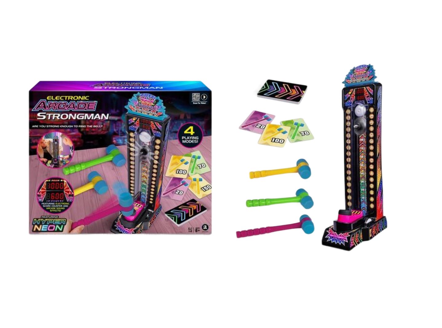 Ambassador Hyper Neon Series Electronic Arcade Strongman Game, 6+ Years