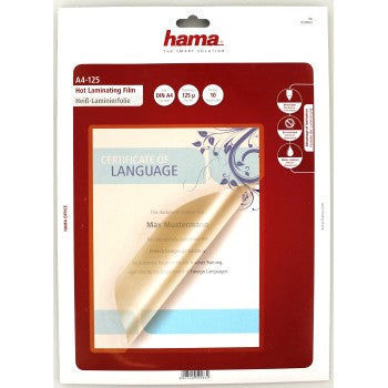 HAMA 50063 HOT LAMINATING FILM,DIN A4, 125µ,10 Pcs