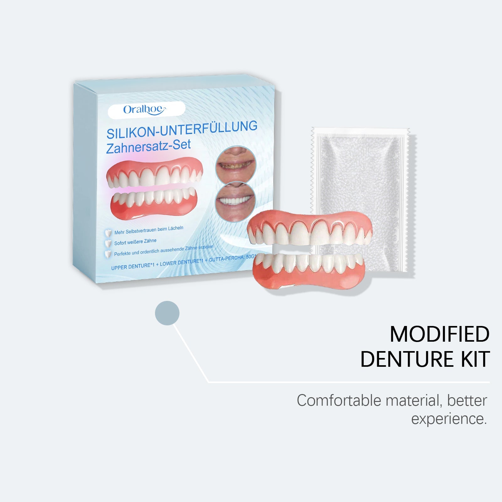 Enhance Your Smile Instantly, Dental Care Cosmetic Denture Set, Natural Fit, Comfortable, Quick Results ,1 set