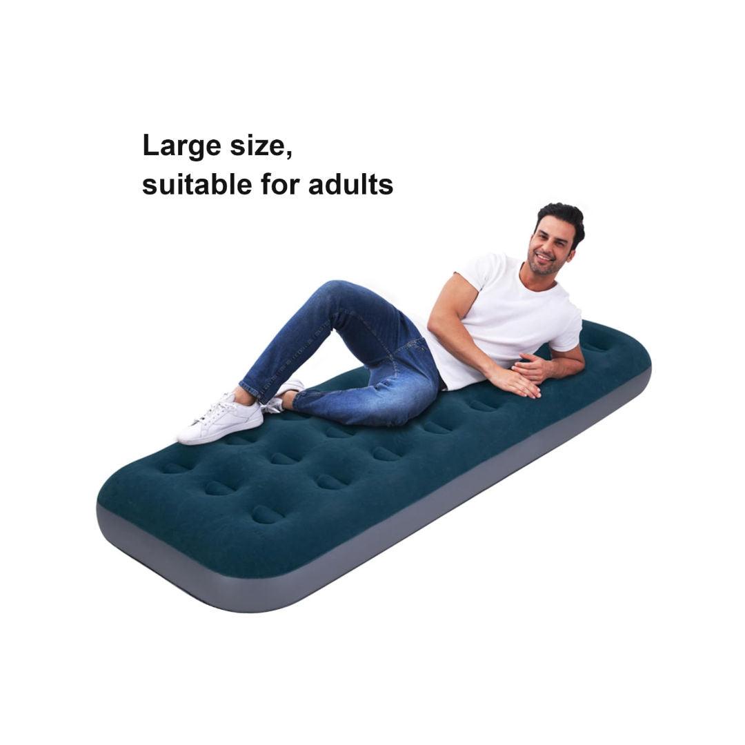 Jilong Flocked Single Airbed With Built-In Foot Pump, 24130