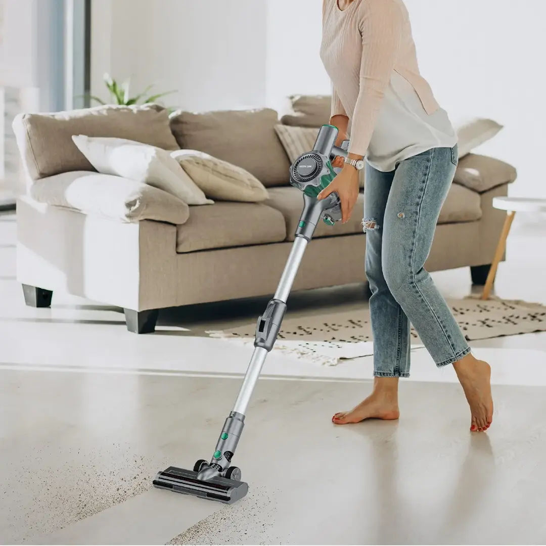 Green Lion Lite Cordless Vacuum Cleaner with 180° Foldable Tube, Gray