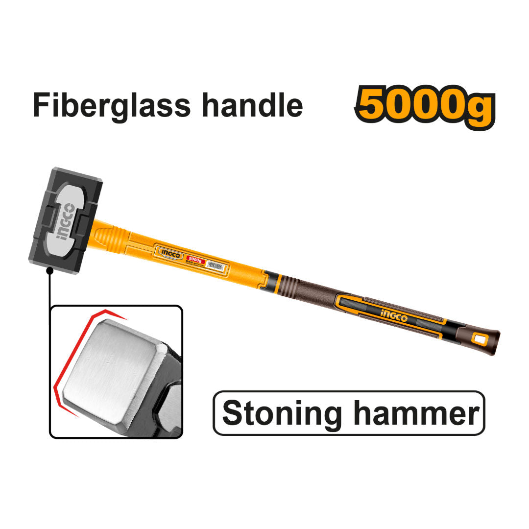 INGCO Stoning Hammer, 45 Steel Head, Fiberglass Handle