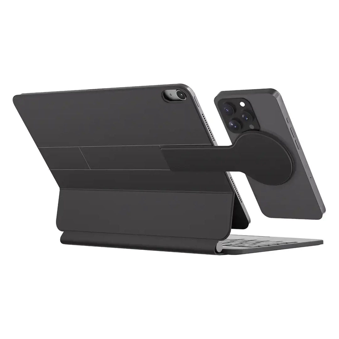 Powerology DynaBoard Wireless Keyboard Case With MagSafe Phone Holder For iPad 13", Black