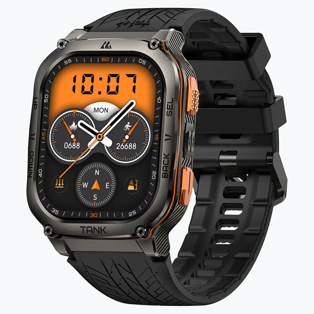 KOSPET Tank M3 Ultra 2 GPS Smartwatch with 1.96” AMOLED Display, Bluetooth Calling, Military Grade & 5ATM Waterproof
