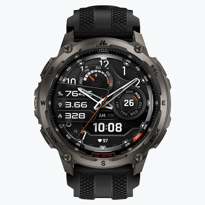 ساعة KOSPET TANK T4 الذكية المتينة المزودة بنظام GPS وشاشة AMOLED، وميزة الاتصال عبر البلوتوث، وخرائط تعمل دون اتصال بالإنترنت، ومقاومة للماء حتى عمق 100 متر