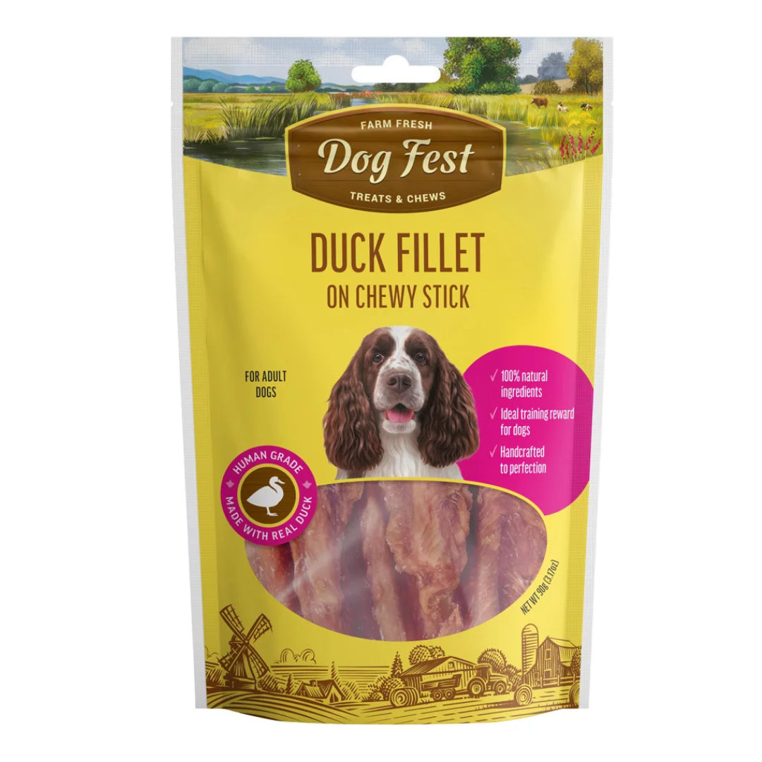 Dog Fest Duck Fillet On Chewy Stick For Adult Dogs, 90gm