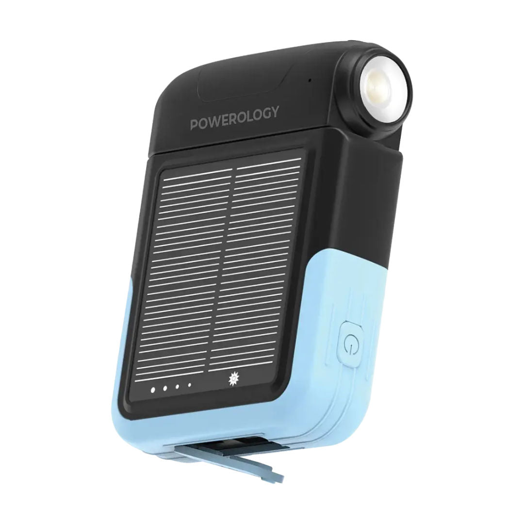 Powerology Sante 10000mAh Solar Power Bank, Black