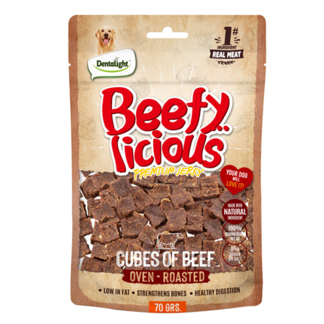 Dentalight Beefy Licious Jerky Treats For Dog, 70gm