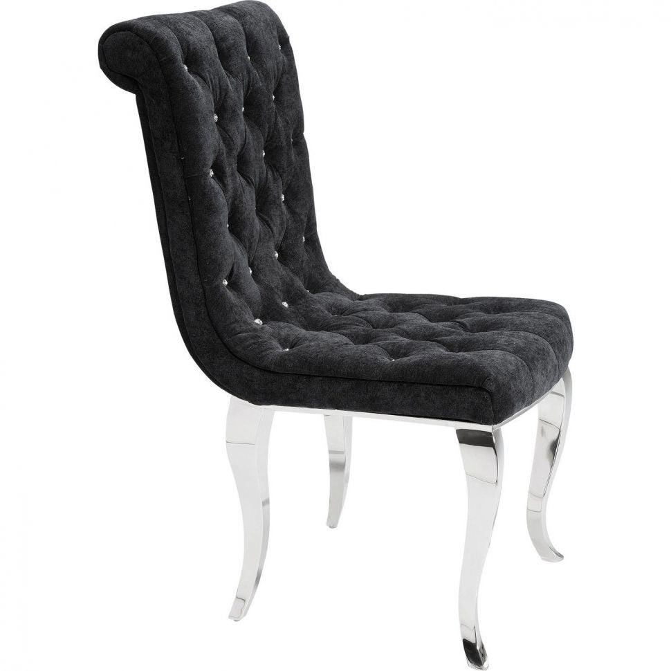 Bijou Chair Velour Seat with Steel Legs