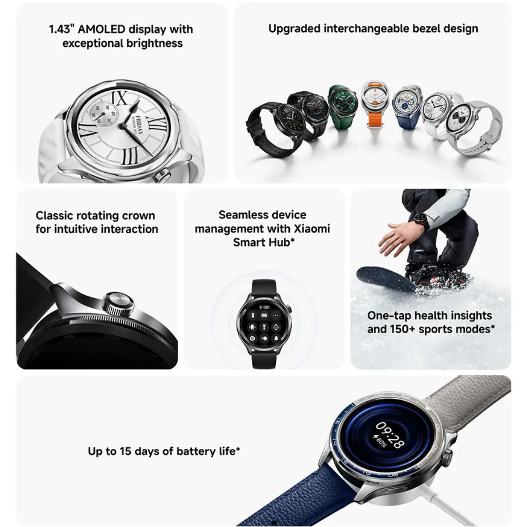 Xiaomi Watch S4 Smartwatch with 1.43-inch AMOLED Display, Bluetooth Calling, GPS, 5ATM Water Resistance