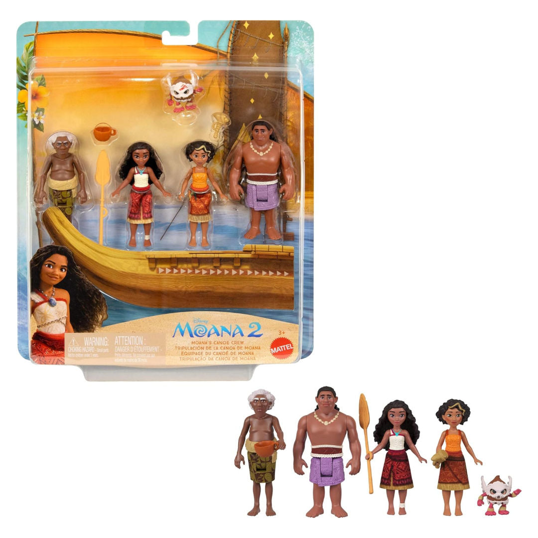 Disney Moana 2 Moana's Canoe Crew Playset, 8 Pieces