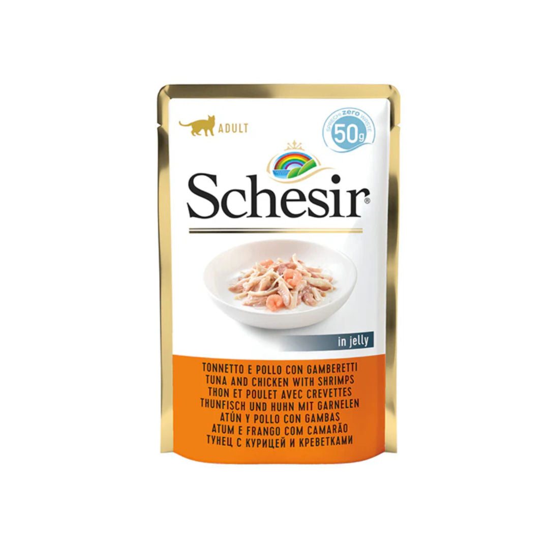 Schesir Tuna Jelly wet Cat Food Pouch, 85gm