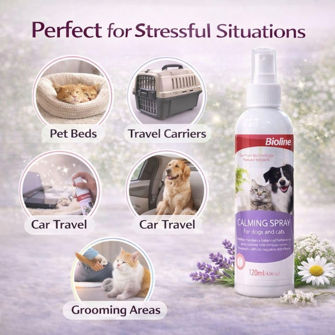 Bioline Calming Spray For Cats & Dogs, 120ml