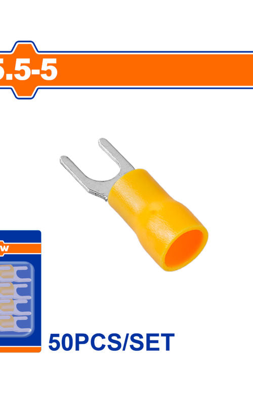 WADFOW Insulated Electrical Terminal Connector Sets, 50 Piece Wire Crimp Terminals, Color Coded, Blister Packed