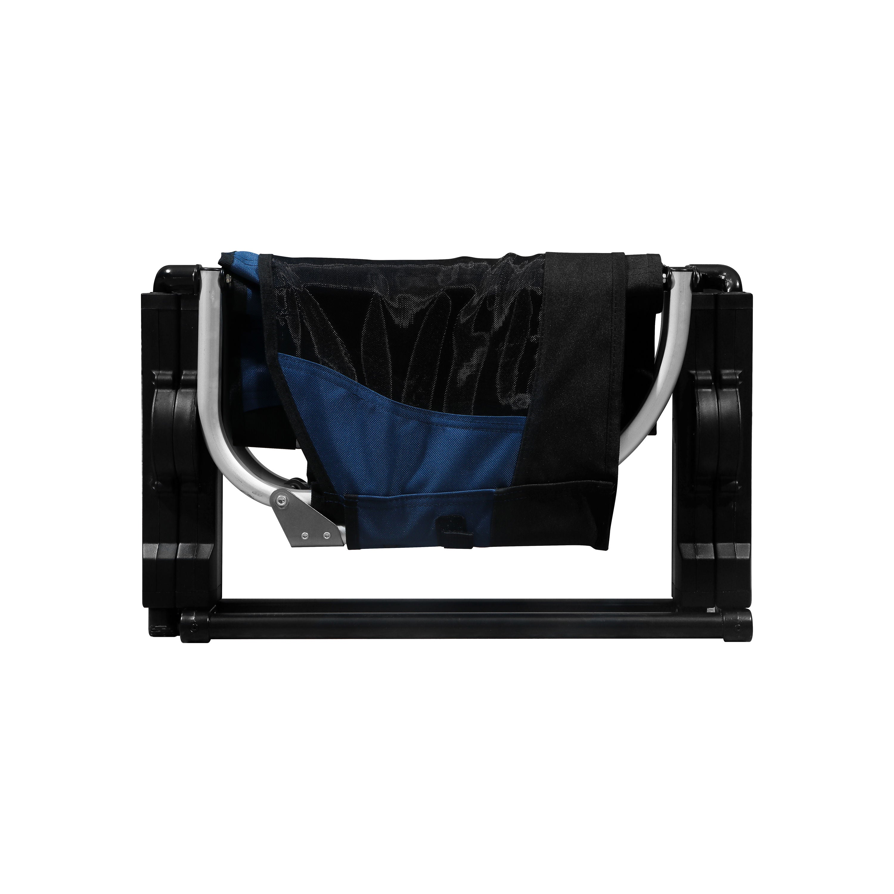 Director's Chair Heavy-Duty Folding Aluminum with Carrying Case, Blue & Black