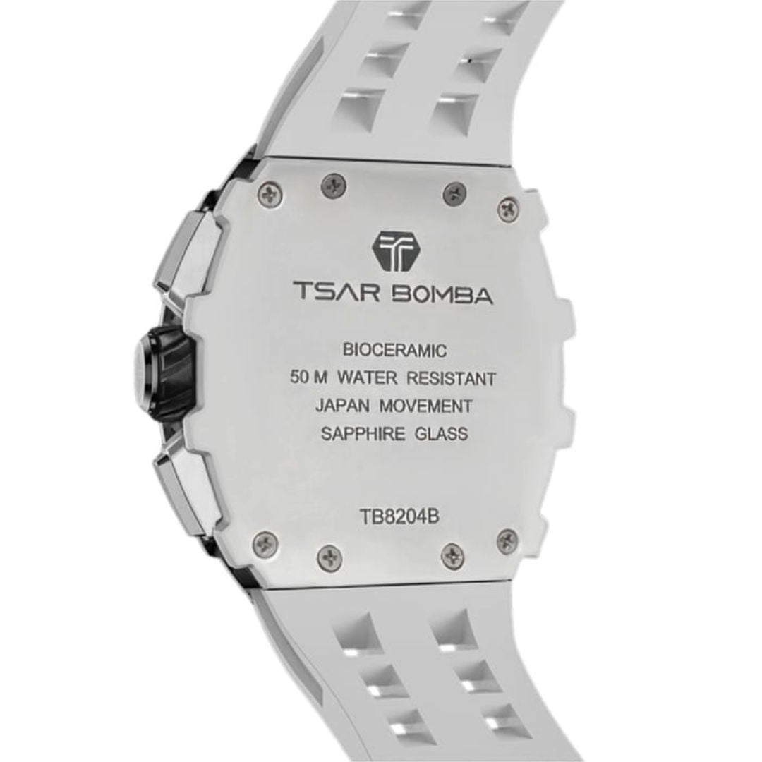 TSAR Bomba Men's White Case White Silicone Analog Watch