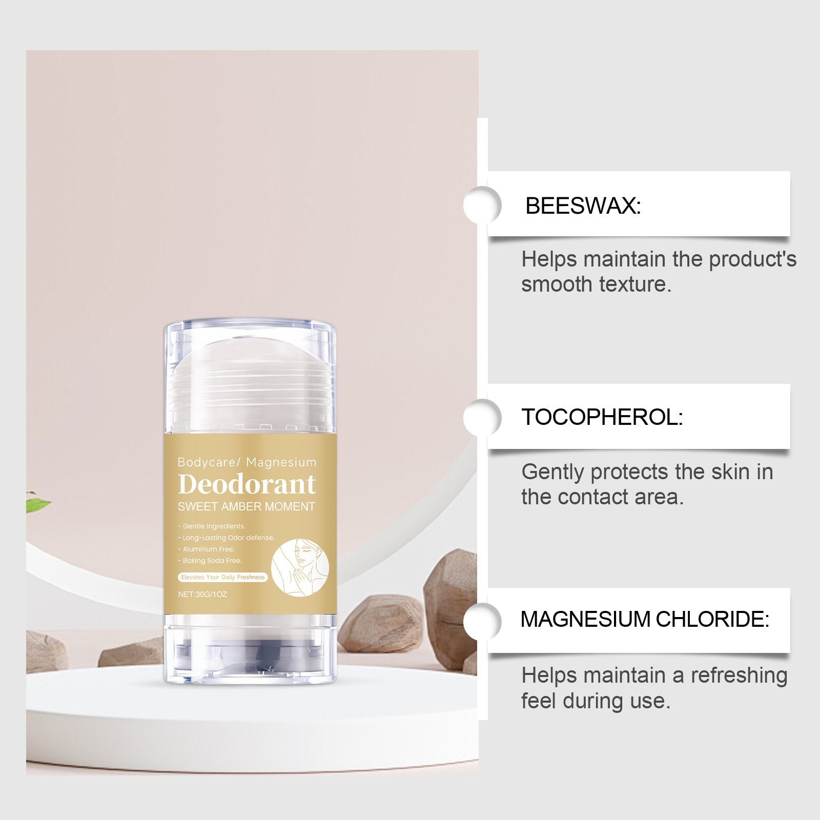 30g Amber Deodorant Stick with Warm and Long Lasting