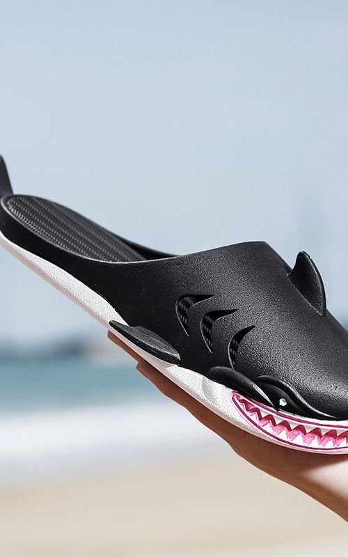 Shark Slippers Fish Shaped Shoes Outdoor Beach Cartoon Sandals Home Funny Slipper